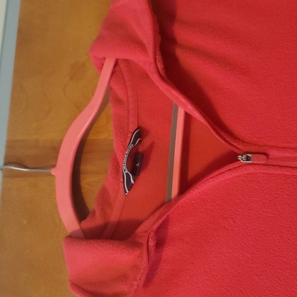 Lands' End half zip fleese pullover.  Like new.  Size large.  Rose. - Picture 3 of 6